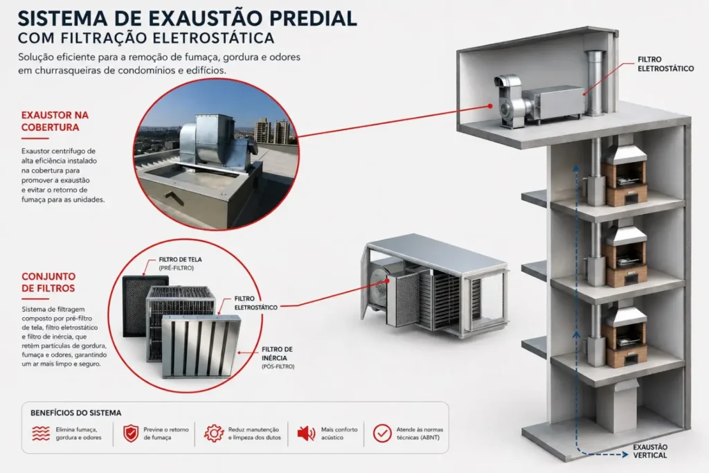 Sistema de exaustão predial